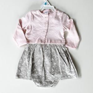 Baby Girl Pink & Tan 2-Peice Dress Set
